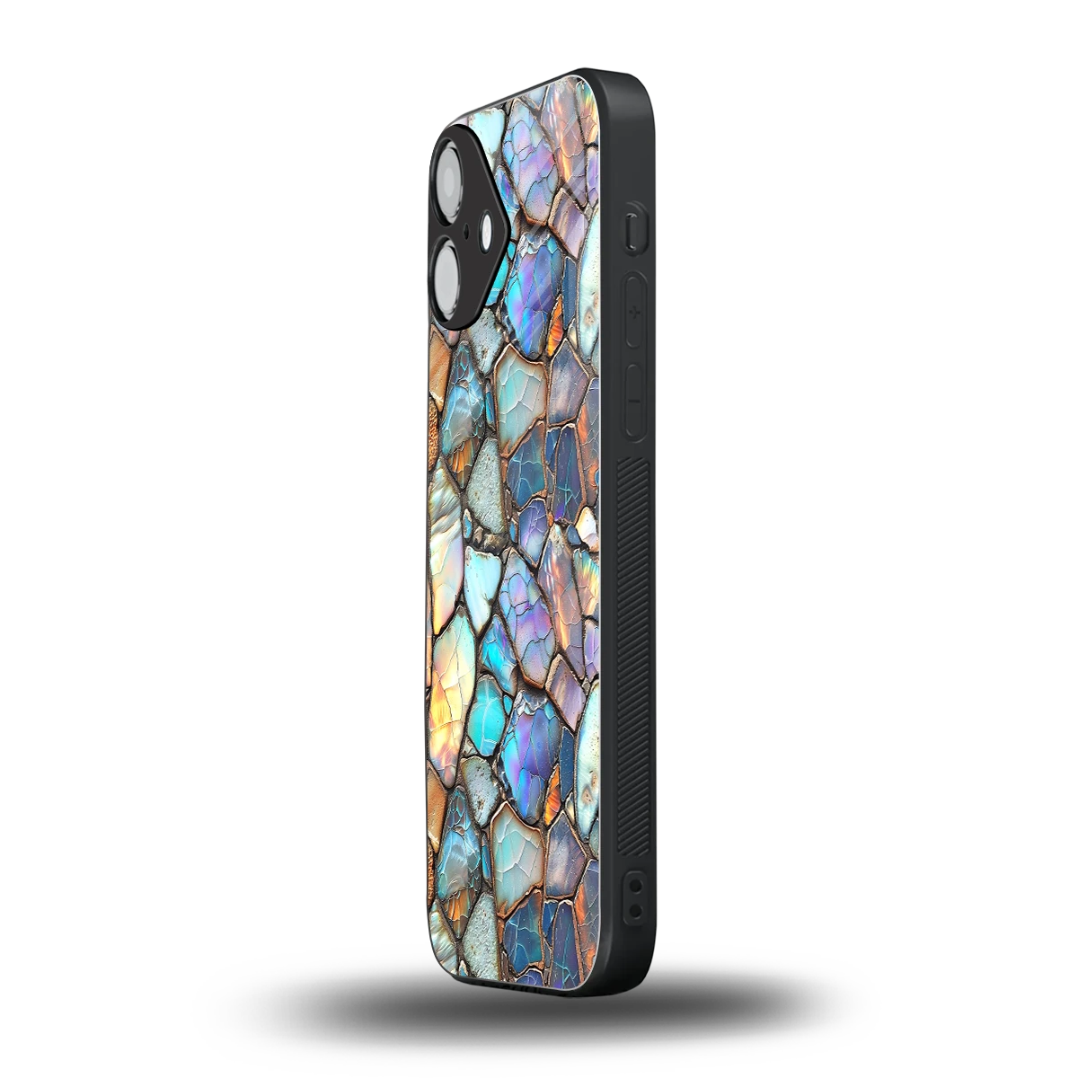 Azure Stone iphone 16 plus mobile cover | shockproof glass phone case