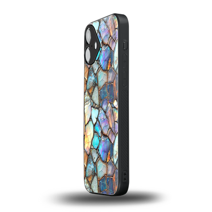 Azure Stone iphone 16 plus mobile cover | shockproof glass phone case