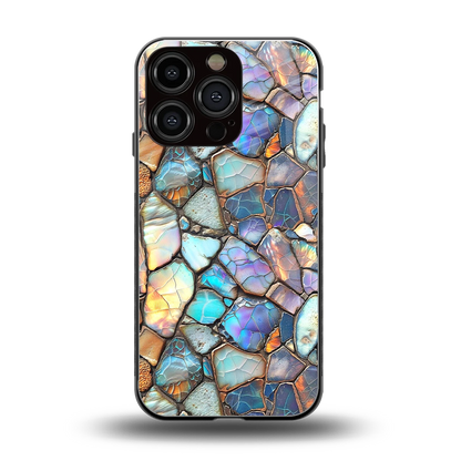Azure Stone back phone cover | glass case for iphone 16 pro