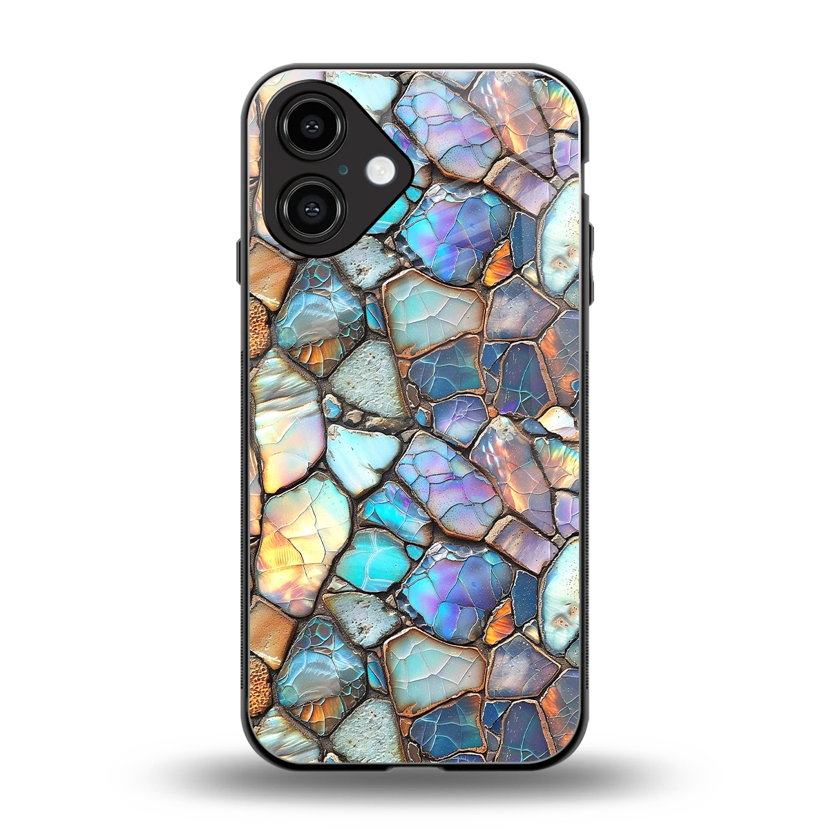 Azure Stone back phone cover | glass case for iphone 16