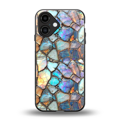 Azure Stone back phone cover | glass case for iphone 16