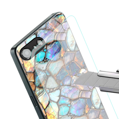 Azure Stone stylish phone case for iphone 16e | glossy glass and slim fit