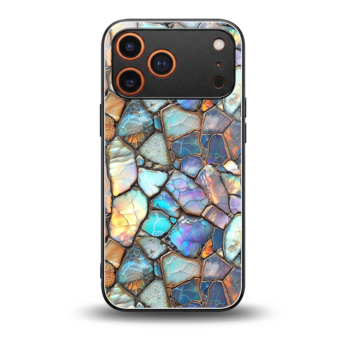 Azure Stone back phone cover | glass case for iphone 17 pro