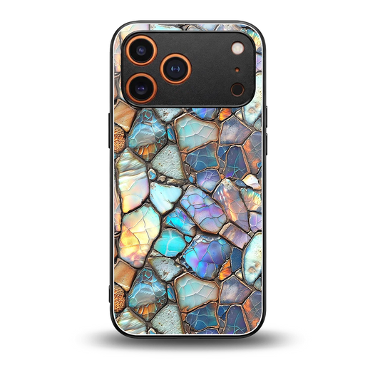 Azure Stone back phone cover | glass case for iphone 17 pro max