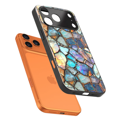 Azure Stone sleek iphone 17 pro max cover with tempered glass back and TPU edges