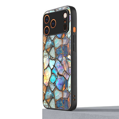 Azure Stone iphone 17 pro mobile cover | shockproof glass phone case