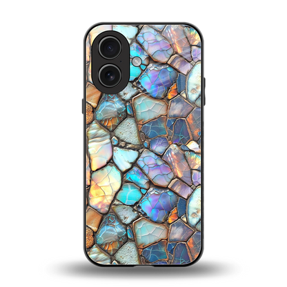 Azure Stone back phone cover | glass case for iphone 17
