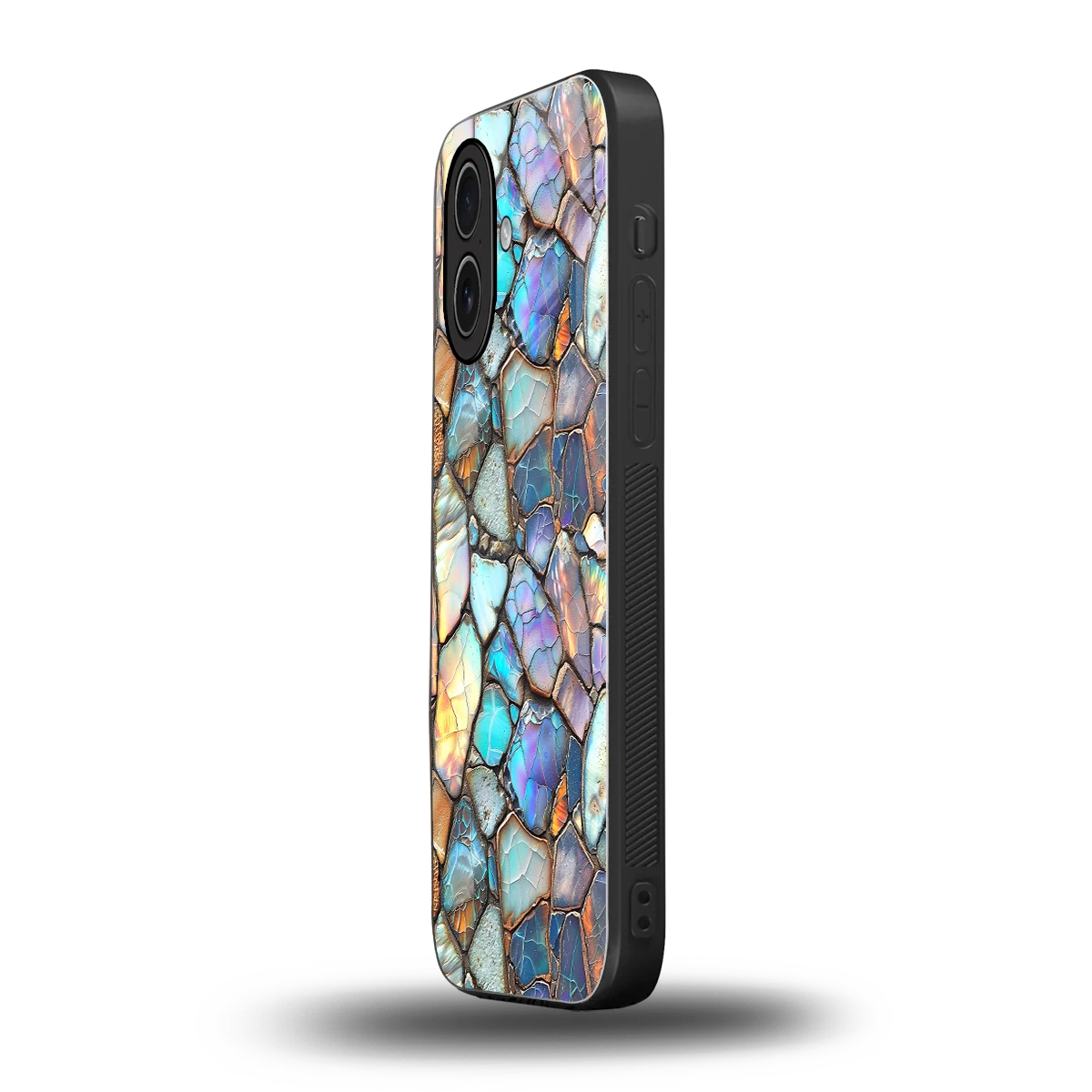 Azure Stone iphone 17 mobile cover | shockproof glass phone case