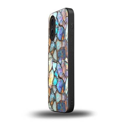 Azure Stone iphone 17 mobile cover | shockproof glass phone case