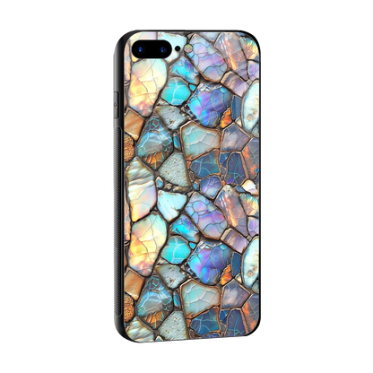 Azure Stone sleek iphone 8 plus cover with tempered glass back and TPU edges