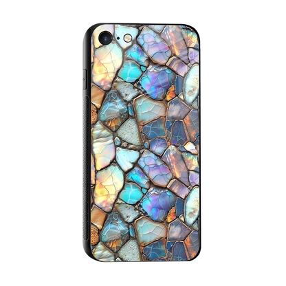 Azure Stone sleek iphone 7 cover with tempered glass back and TPU edges