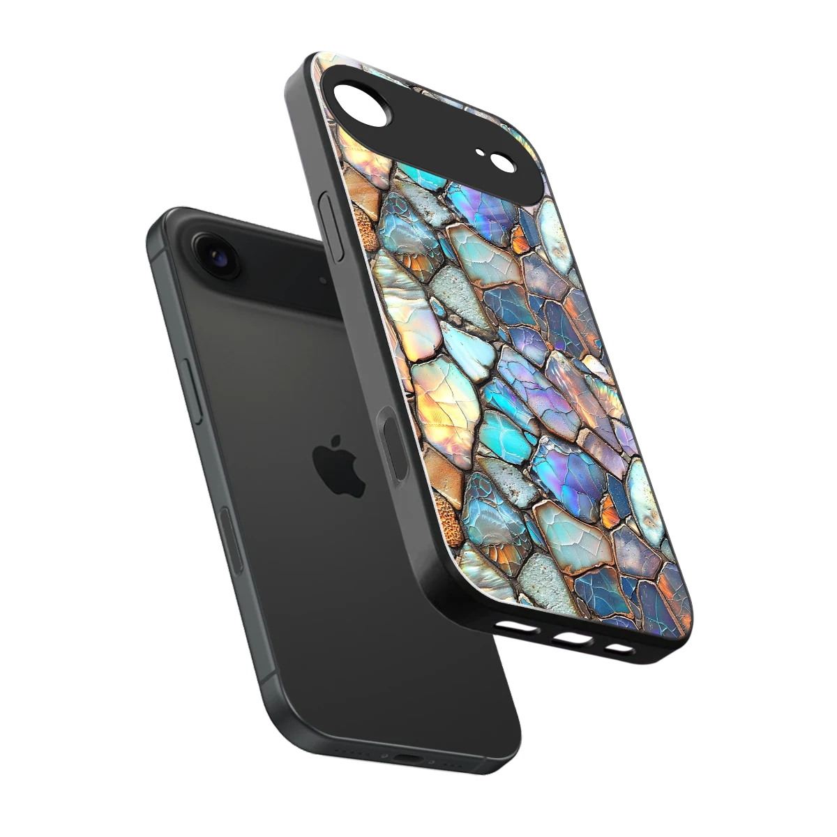 Azure Stone sleek iphone air cover with tempered glass back and TPU edges