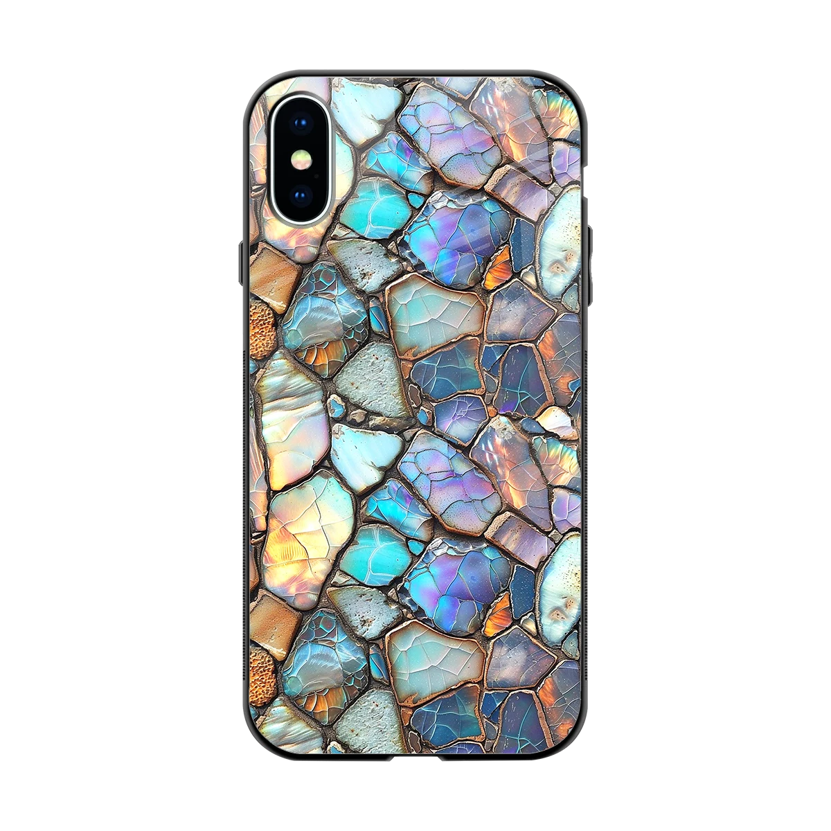 Azure Stone back phone cover | glass case for iphone x