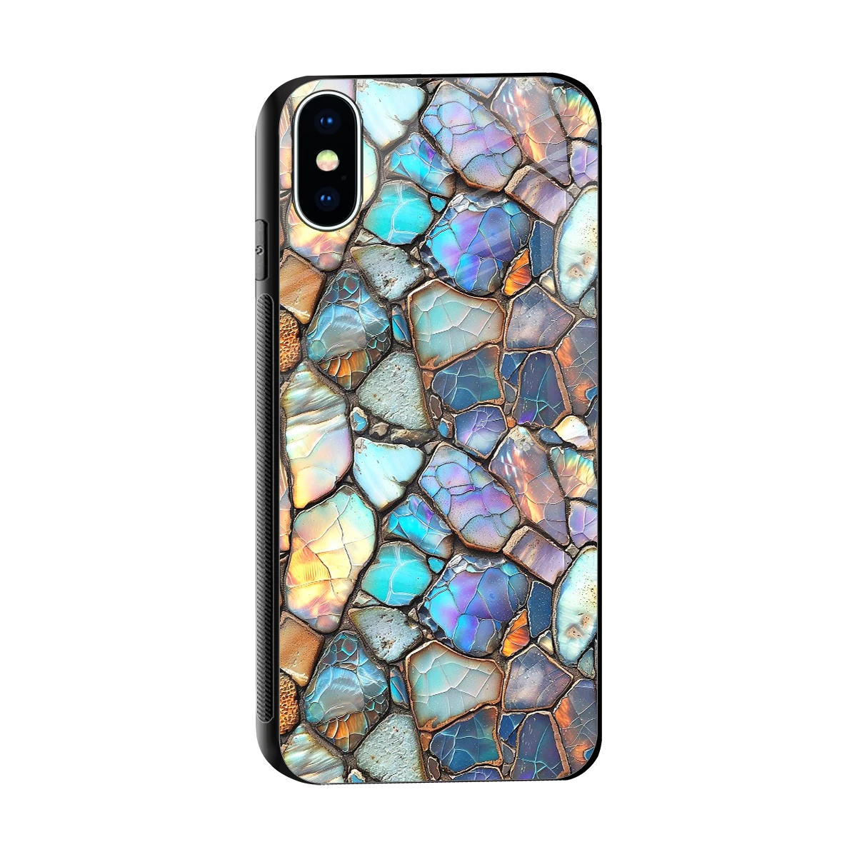 Azure Stone sleek iphone x cover with tempered glass back and TPU edges