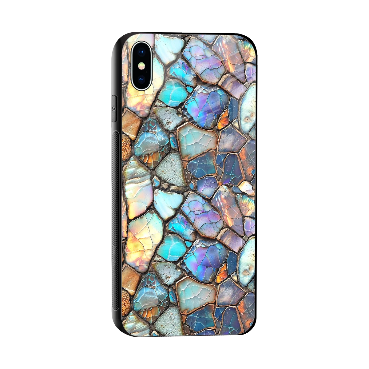 Azure Stone sleek iphone xs max cover with tempered glass back and TPU edges