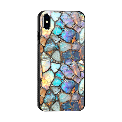Azure Stone sleek iphone xs max cover with tempered glass back and TPU edges