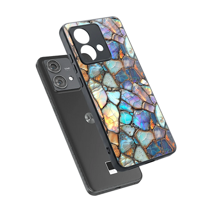 Azure Stone sleek motorola edge 40 neo 5g cover with tempered glass back and TPU edges