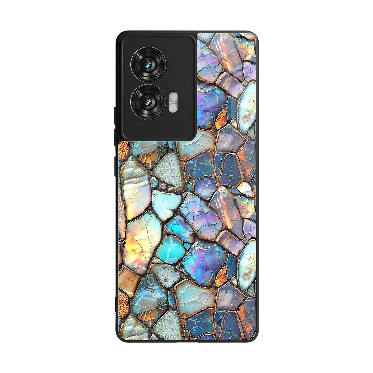 Azure Stone back phone cover | glass case for motorola edge 50 fusion