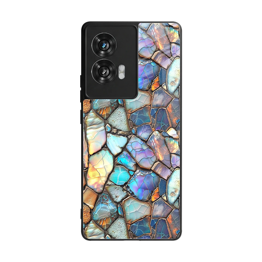 Azure Stone back phone cover | glass case for motorola edge 50 fusion