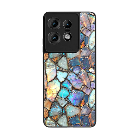 Azure Stone back phone cover | glass case for motorola edge 50 pro