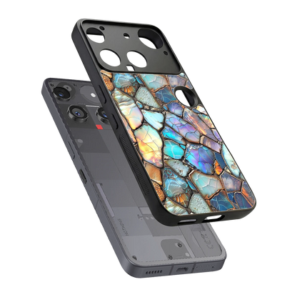 Azure Stone sleek nothing phone 3 cover with tempered glass back and TPU edges