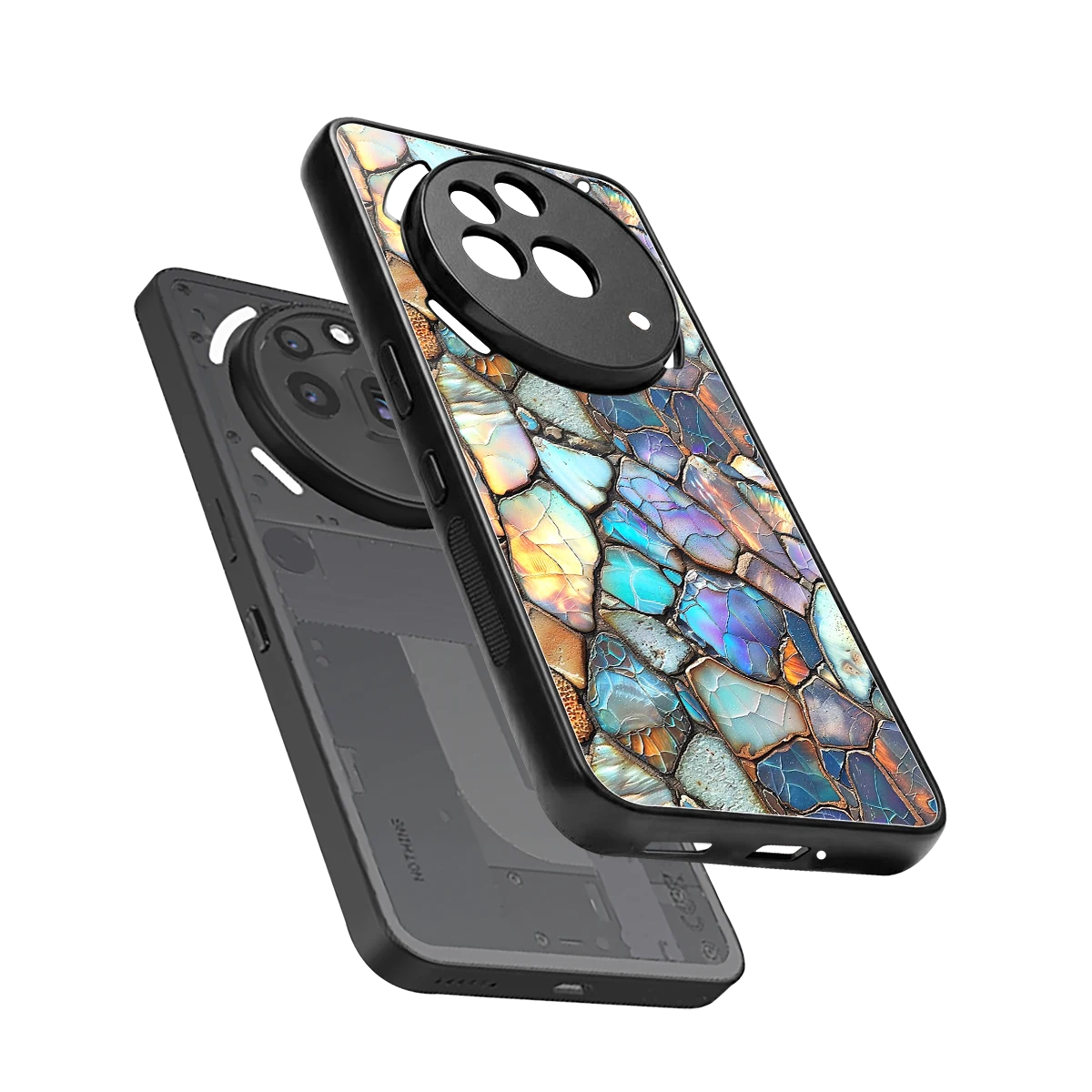 Azure Stone sleek nothing phone 3a pro cover with tempered glass back and TPU edges