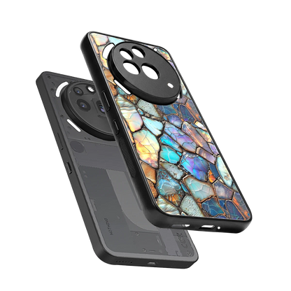 Azure Stone sleek nothing phone 3a pro cover with tempered glass back and TPU edges