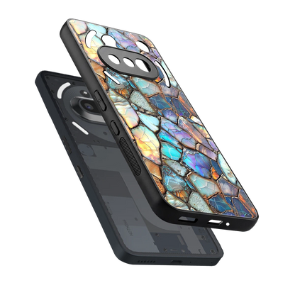 Azure Stone sleek nothing phone 3a cover with tempered glass back and TPU edges