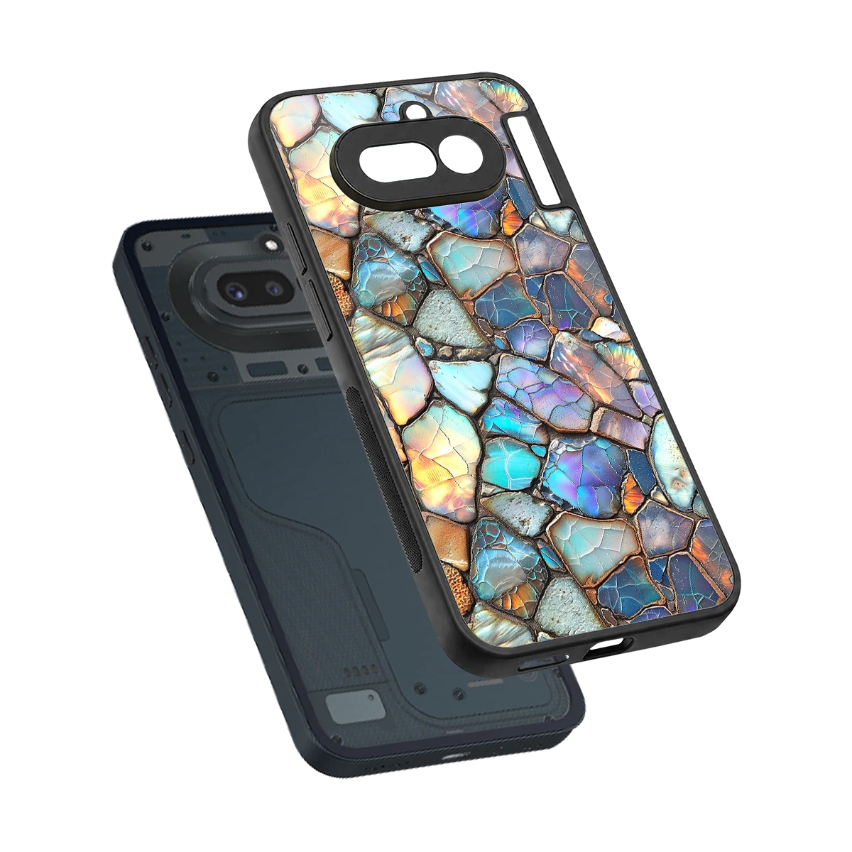 Azure Stone sleek nothing phone 4a cover with tempered glass back and TPU edges