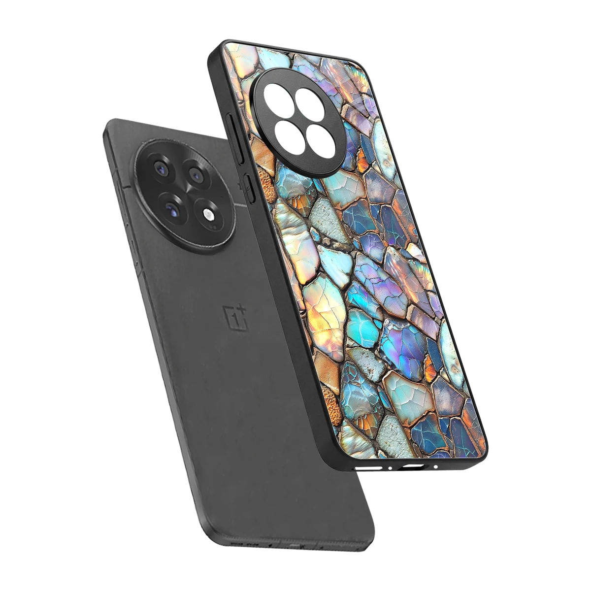 Azure Stone sleek oneplus 13r cover with tempered glass back and TPU edges