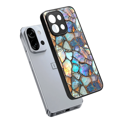 Azure Stone sleek oneplus 13s cover with tempered glass back and TPU edges
