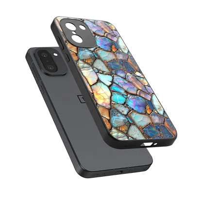 Azure Stone sleek oneplus 15r cover with tempered glass back and TPU edges