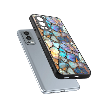 Azure Stone sleek oneplus nord 2 cover with tempered glass back and TPU edges