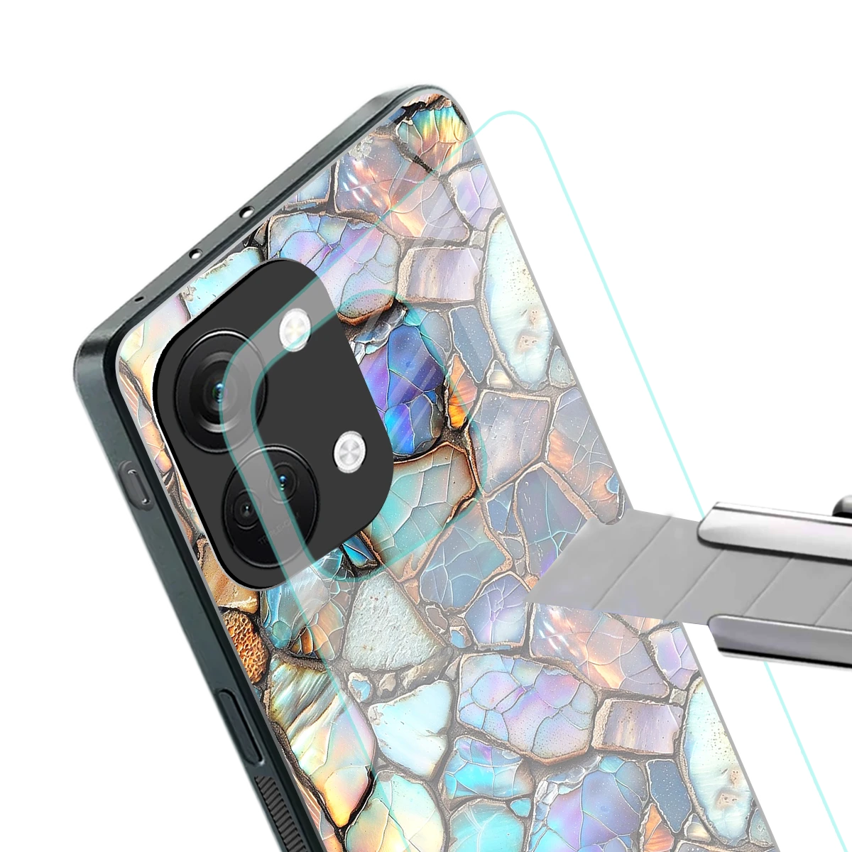 Azure Stone stylish phone case for oneplus nord 3 | glossy glass and slim fit