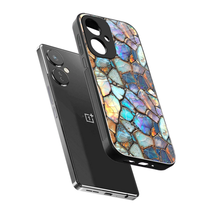 Azure Stone sleek oneplus nord ce 3 cover with tempered glass back and TPU edges