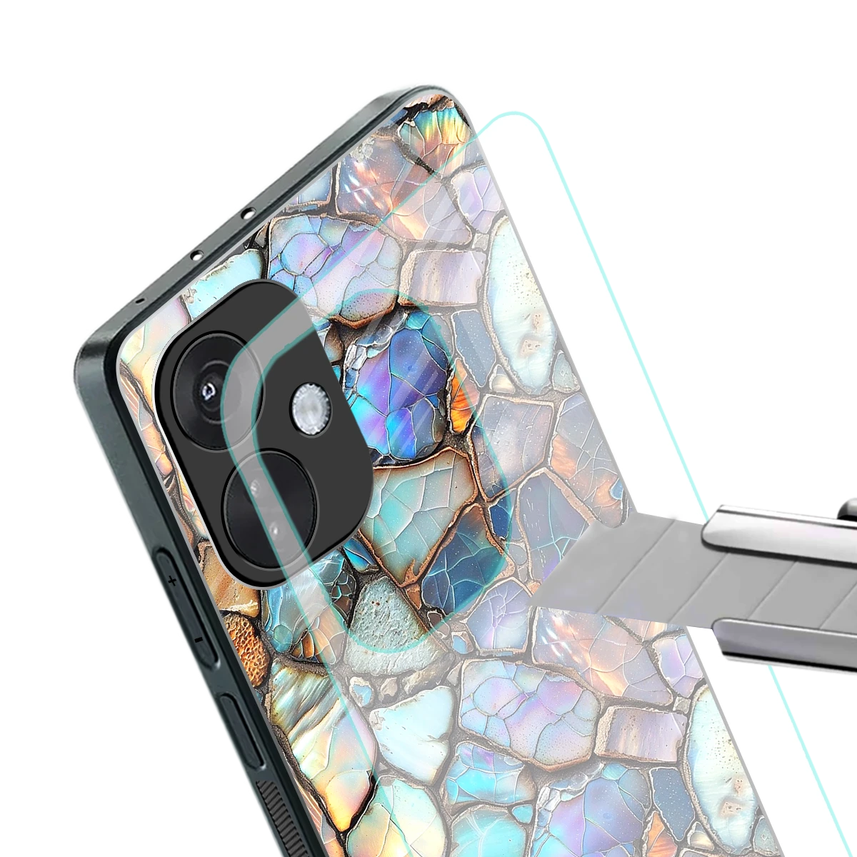 Azure Stone stylish phone case for oneplus nord ce 3 | glossy glass and slim fit