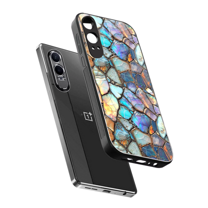 Azure Stone sleek oneplus nord ce 4 lite cover with tempered glass back and TPU edges