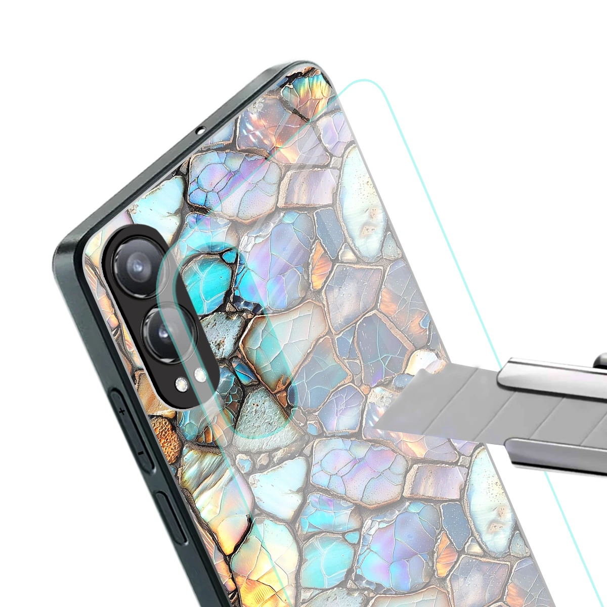 Azure Stone stylish phone case for oneplus nord ce 4 lite | glossy glass and slim fit