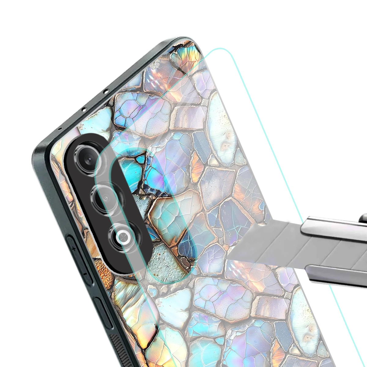 Azure Stone stylish phone case for oneplus nord ce 4 | glossy glass and slim fit