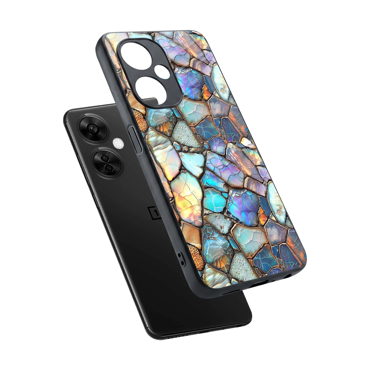 Azure Stone sleek oneplus nord ce 3 lite cover with tempered glass back and TPU edges