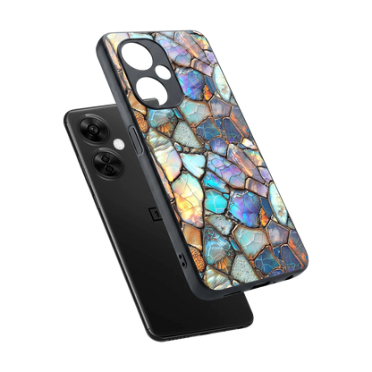 Azure Stone sleek oneplus nord ce 3 lite cover with tempered glass back and TPU edges