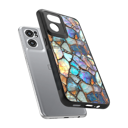 Azure Stone sleek oneplus nord ce 2 cover with tempered glass back and TPU edges
