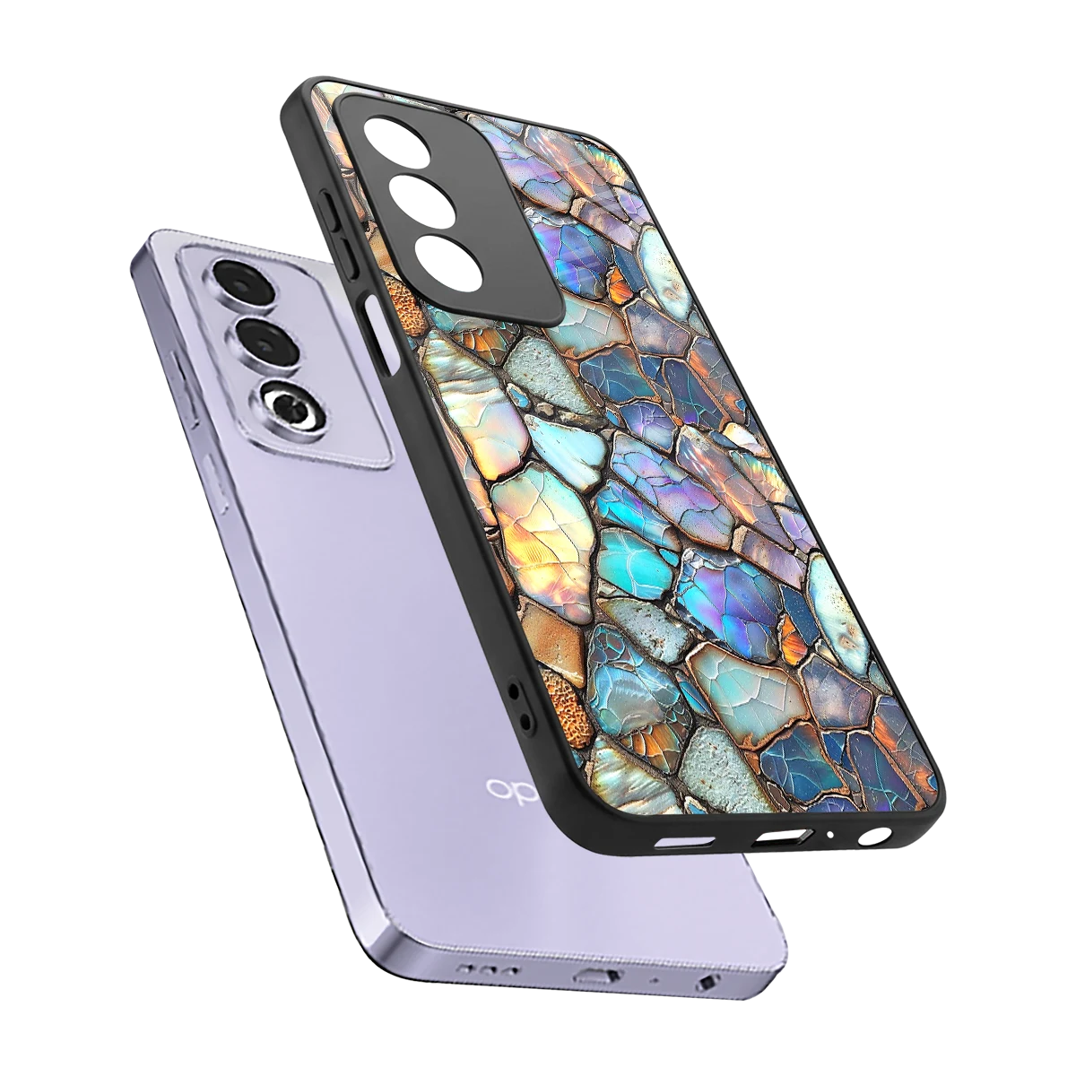 Azure Stone sleek oppo a3 pro cover with tempered glass back and TPU edges