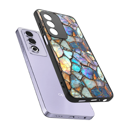 Azure Stone sleek oppo a3 pro cover with tempered glass back and TPU edges