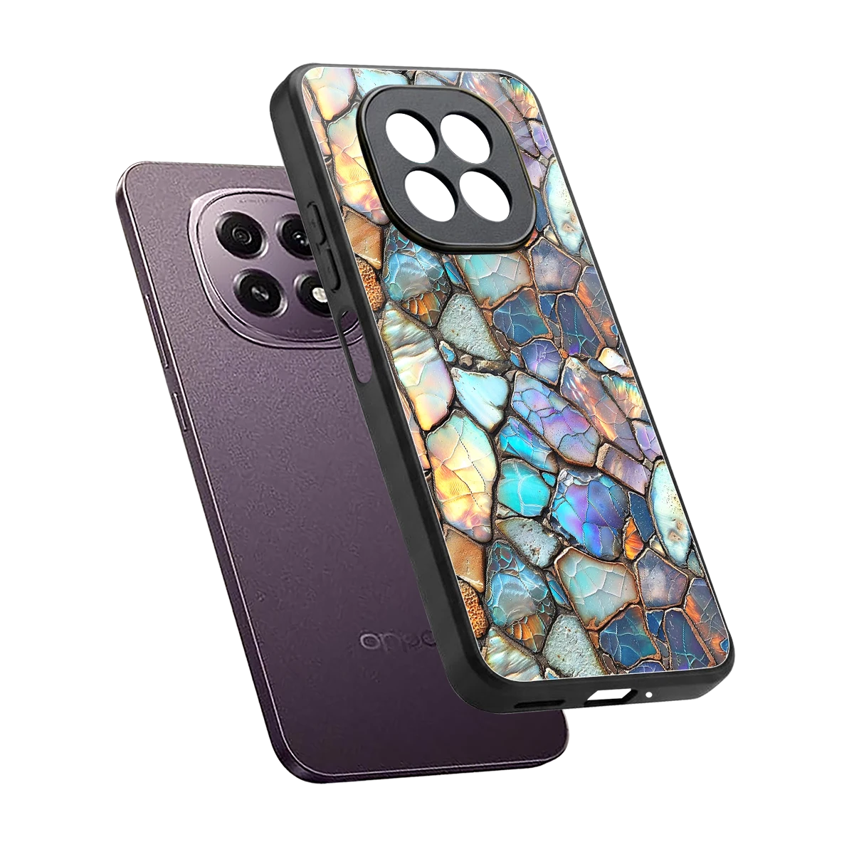 Azure Stone sleek oppo f29 5g cover with tempered glass back and TPU edges