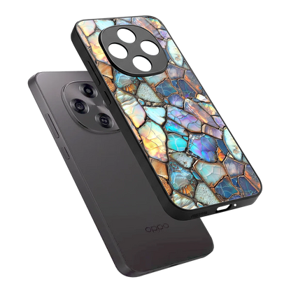 Azure Stone sleek oppo f31 pro 5g cover with tempered glass back and TPU edges