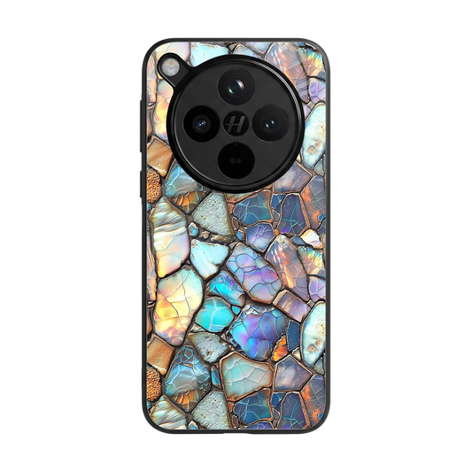 Azure Stone back phone cover | glass case for oppo find x8