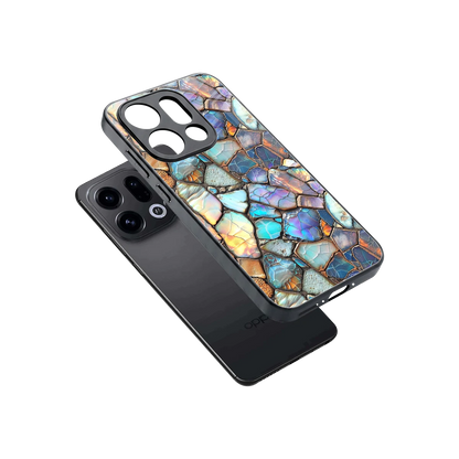 Azure Stone sleek oppo find x9 cover with tempered glass back and TPU edges