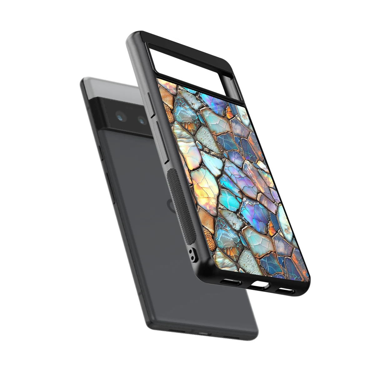 Azure Stone sleek google pixel 6 pro cover with tempered glass back and TPU edges