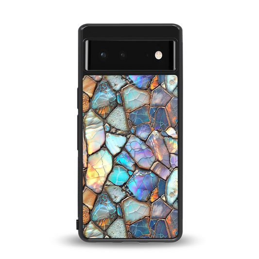 Azure Stone back phone cover | glass case for google pixel 6a